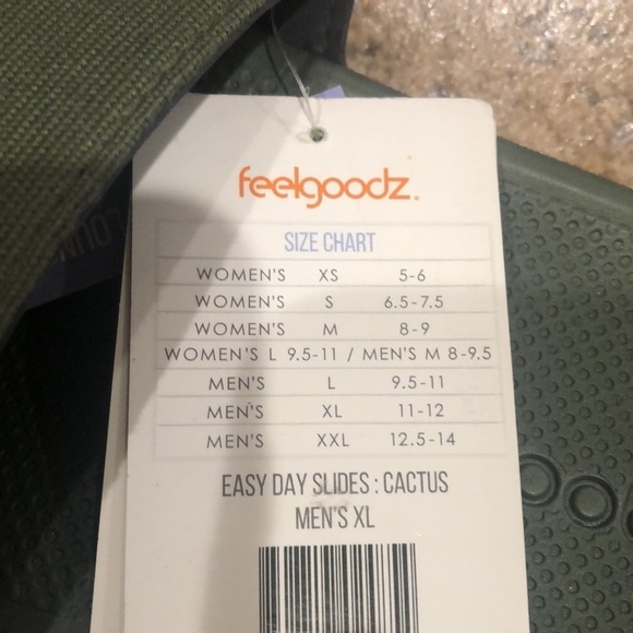 Feelgoodz / NWT/ Men’s Easy Day Slides color: CACTUS / XL - Picture 5 of 5
